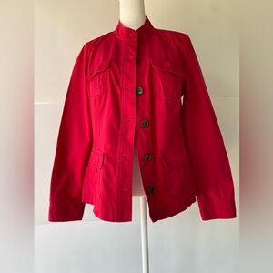 Jones New York Women's Fuchsia/Red Button-Up Jacket w/tab Sleeves,  Sz M